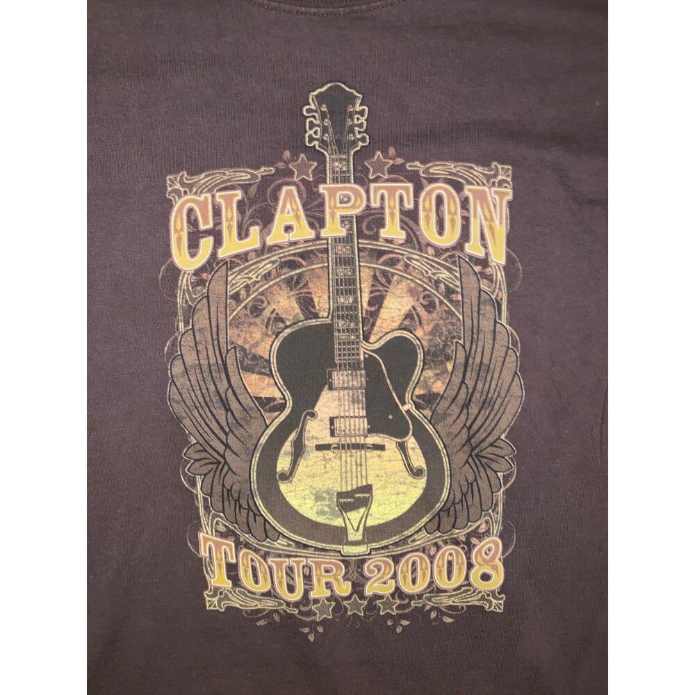 Eric Clapton 2008 Tour T Shirt Small Brown North America Europe Concert Guitar